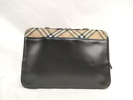 BURBERRY Nova Check Leather Shoulder Bag/Handbag