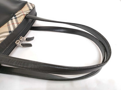 BURBERRY Nova Check Leather Shoulder Bag/Handbag