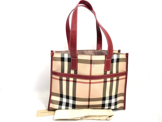 BURBERRY Nova Check PVC Tote Bag