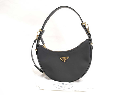 PRADA Tessuto x Leather 2-Way Shoulder Bag with Strap