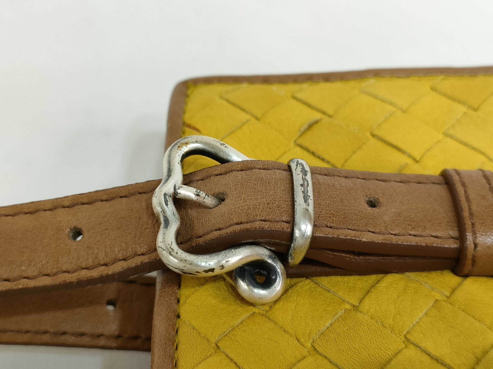 BOTTEGA VENETA Intrecciato Leather Handbag Two-Tone Handbag