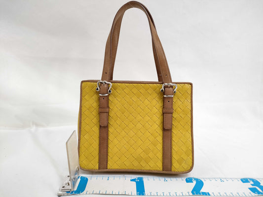 BOTTEGA VENETA Intrecciato Leather Handbag Two-Tone Handbag