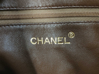 CHANEL Lamb Diagonal Stitch Fringe Chain Shoulder Bag with Sticker Card