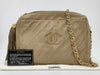CHANEL Lamb Diagonal Stitch Fringe Chain Shoulder Bag with Sticker Card