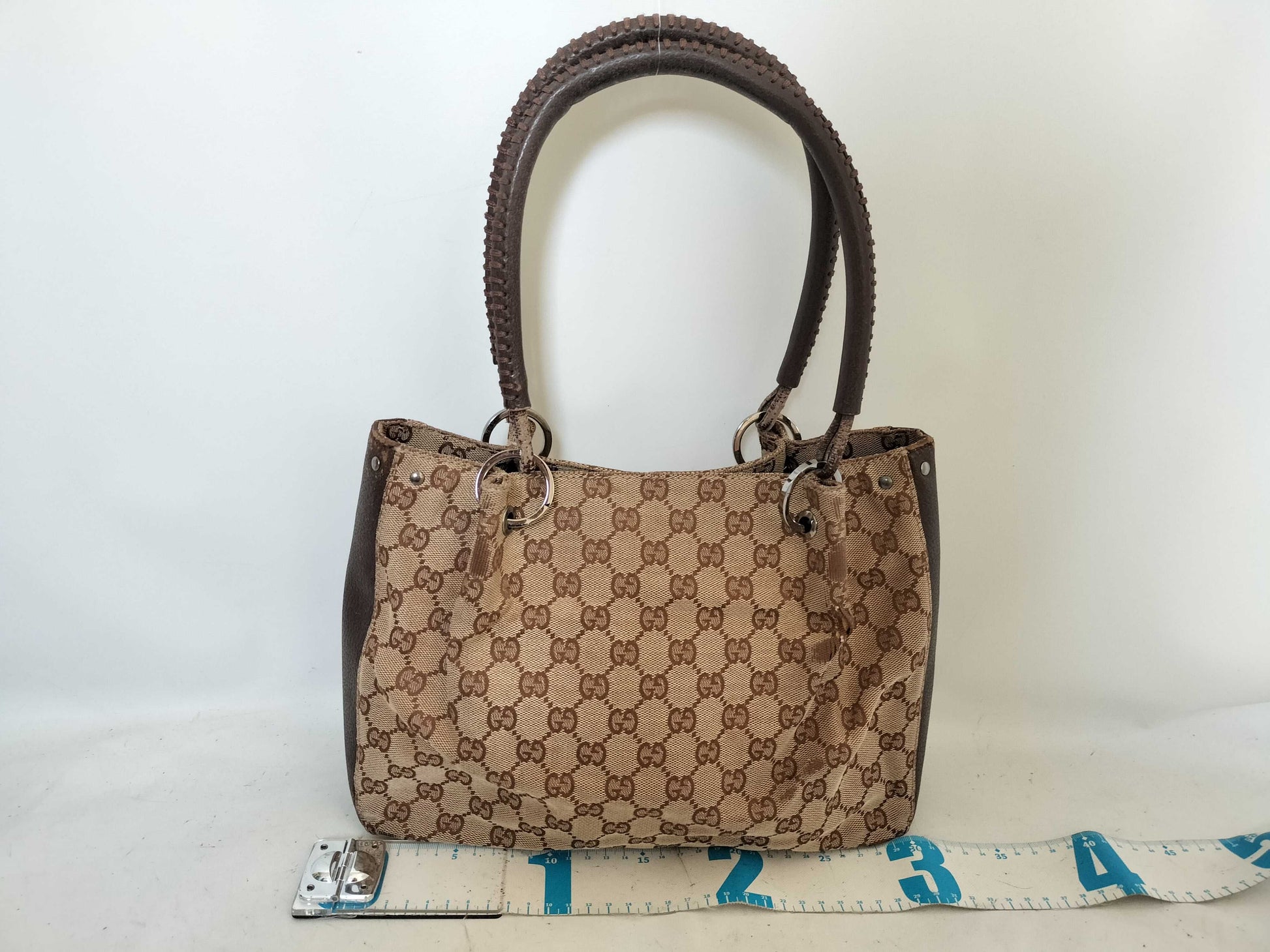 GUCCI GG Canvas GG Canvas x Leather Shoulder Bag Shoulder Bag