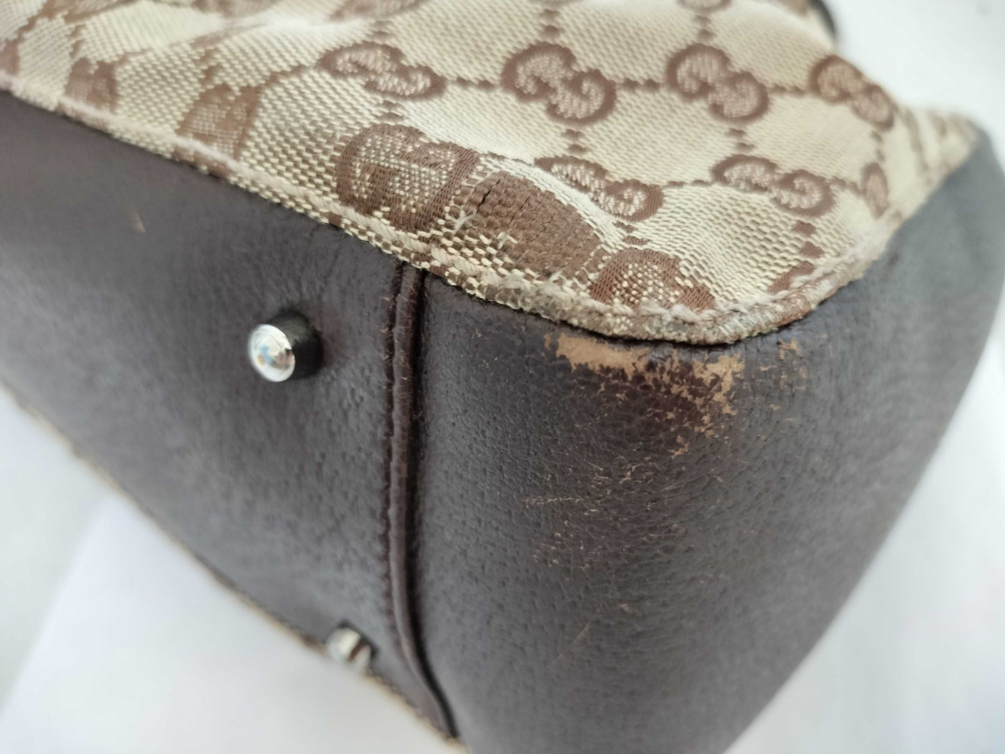 GUCCI GG Canvas GG Canvas x Leather Shoulder Bag Shoulder Bag