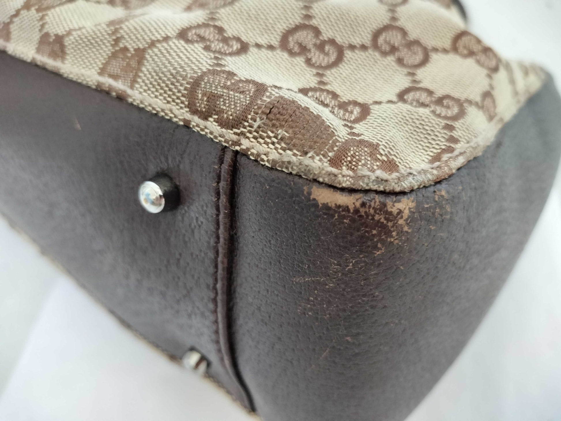 GUCCI GG Canvas GG Canvas x Leather Shoulder Bag Shoulder Bag