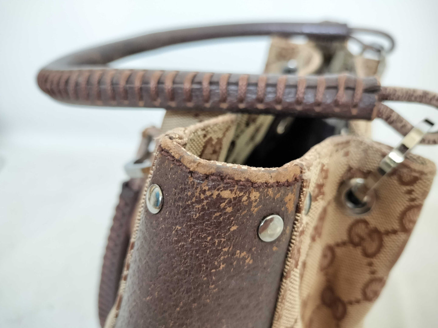 GUCCI GG Canvas GG Canvas x Leather Shoulder Bag Shoulder Bag