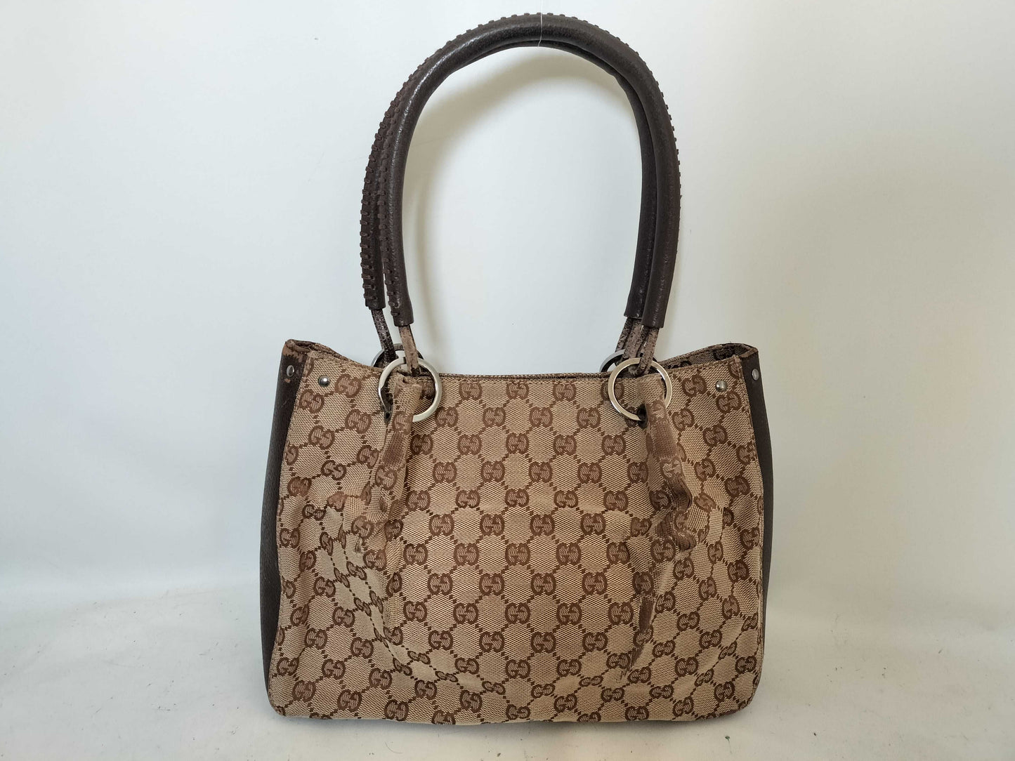 GUCCI GG Canvas GG Canvas x Leather Shoulder Bag Shoulder Bag