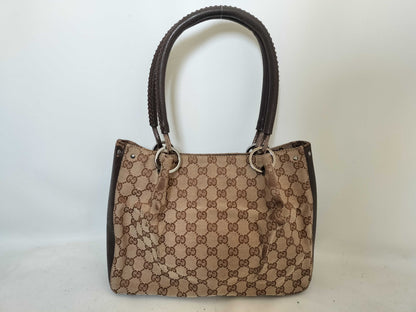 GUCCI GG Canvas GG Canvas x Leather Shoulder Bag Shoulder Bag
