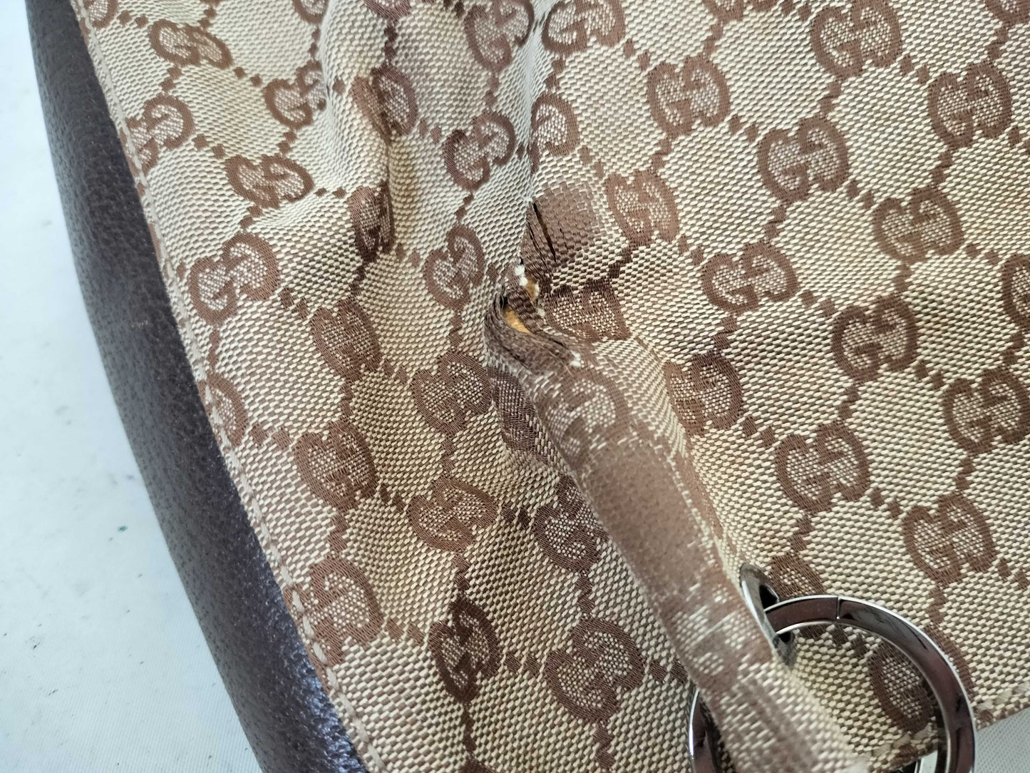 GUCCI GG Canvas GG Canvas x Leather Shoulder Bag Shoulder Bag
