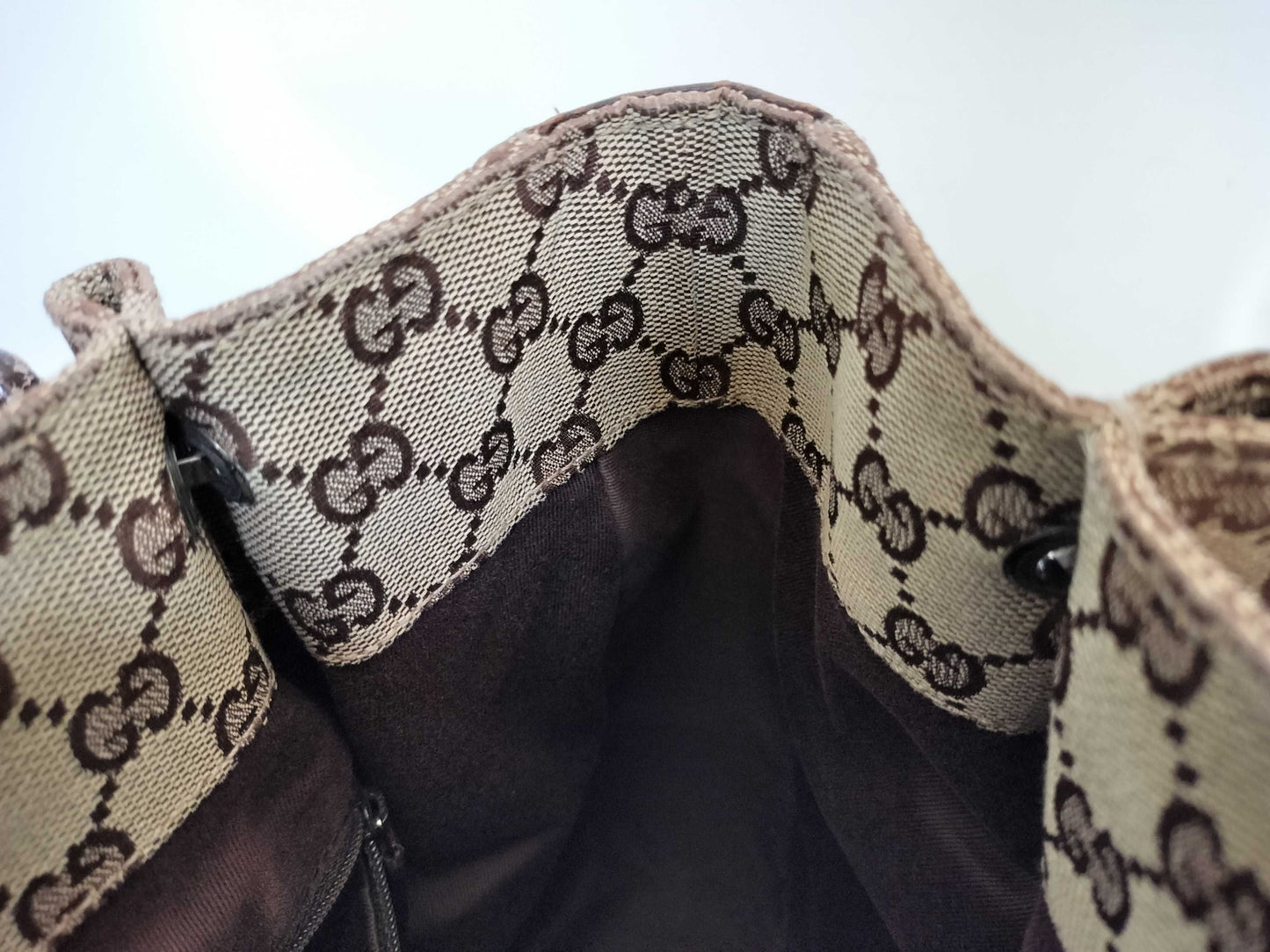 GUCCI GG Canvas GG Canvas x Leather Shoulder Bag Shoulder Bag