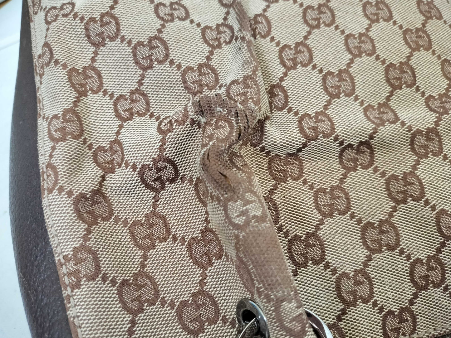 GUCCI GG Canvas GG Canvas x Leather Shoulder Bag Shoulder Bag