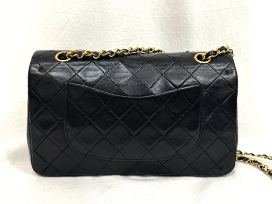 CHANEL Lambskin Matelasse 25 Double Flap Double Chain Gold Hardware 98cm Long Shoulder Bag