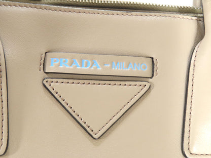 PRADA Prada Soft Calfskin 2-Way Handbag 1BA183 Gray Tote Bag