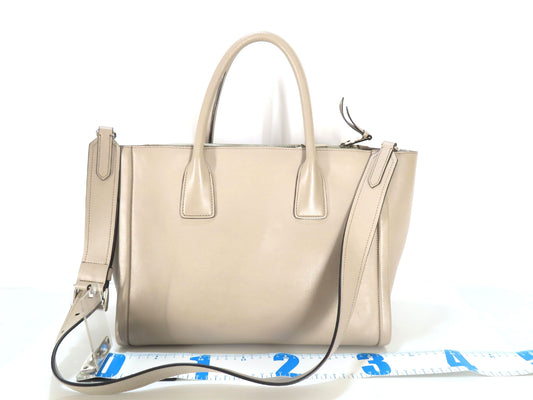PRADA Prada Soft Calfskin 2-Way Handbag 1BA183 Gray Tote Bag