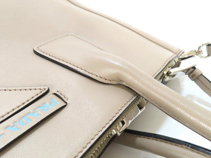 PRADA Prada Soft Calfskin 2-Way Handbag 1BA183 Gray Tote Bag