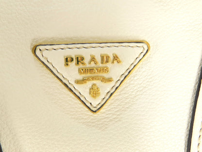 PRADA Vitello 2-Way Tote Bag, White