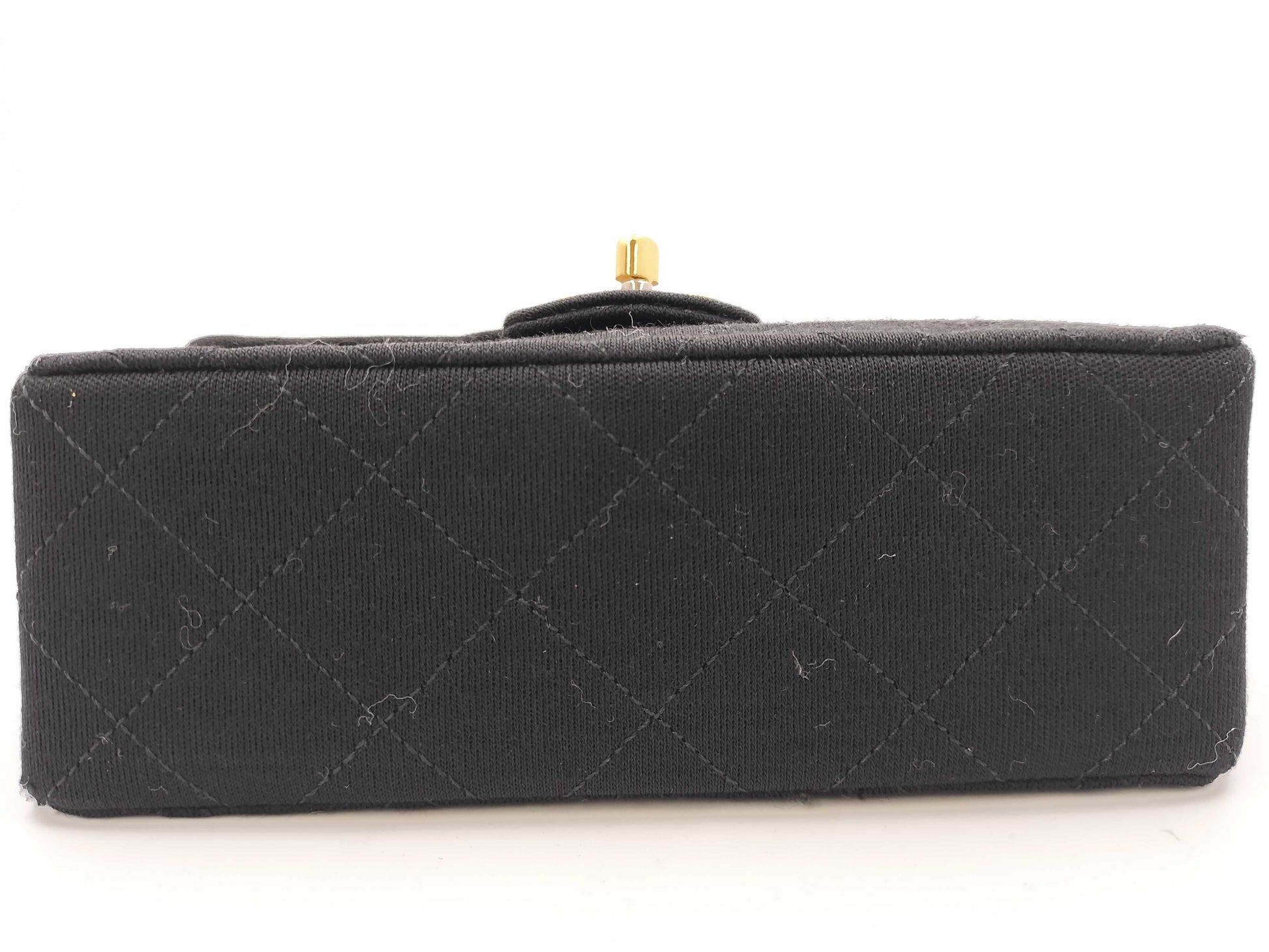 CHANEL Cotton Mini Matelasse 18 Shoulder Bag with Gold Hardware in Black