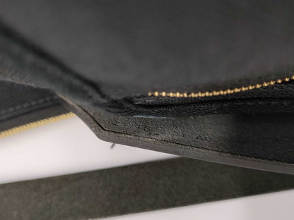 HERMES Airbag Zip 31PM Toile Officier Vache Hunter Black GP Z Stamp Shoulder Bag