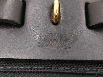 HERMES Airbag Zip 31PM Toile Officier Vache Hunter Black GP Z Stamp Shoulder Bag