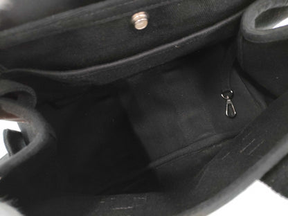 HERMES Valparaiso PM Toile Chevron Black SS Handbag