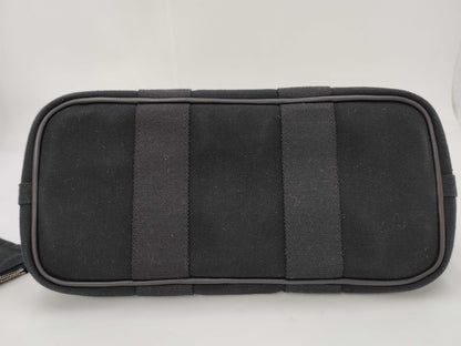 HERMES Valparaiso PM Toile Chevron Black SS Handbag