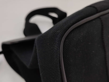 HERMES Valparaiso PM Toile Chevron Black SS Handbag