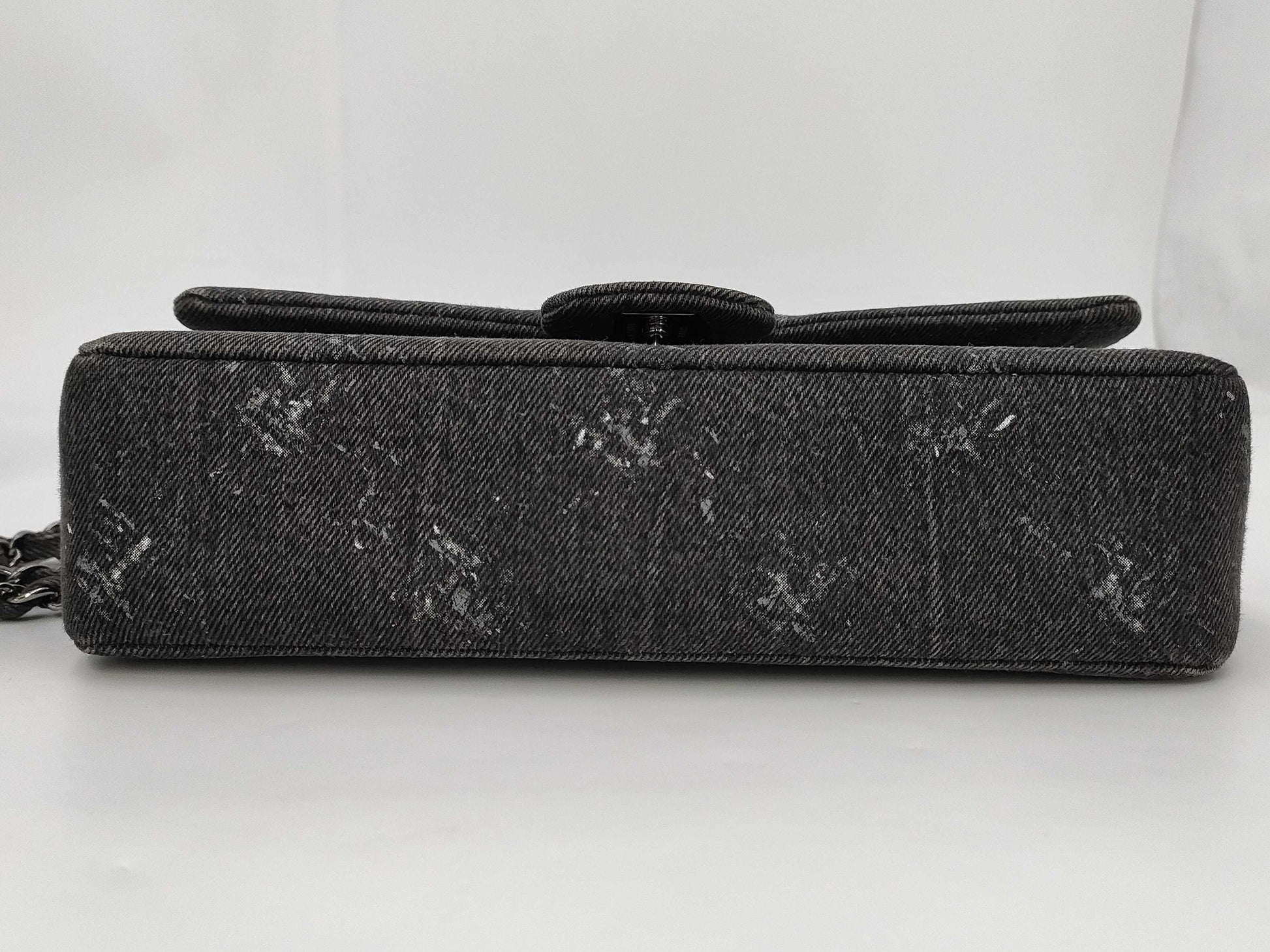 CHANEL Double Flap Denim Gray SS Shoulder Bag