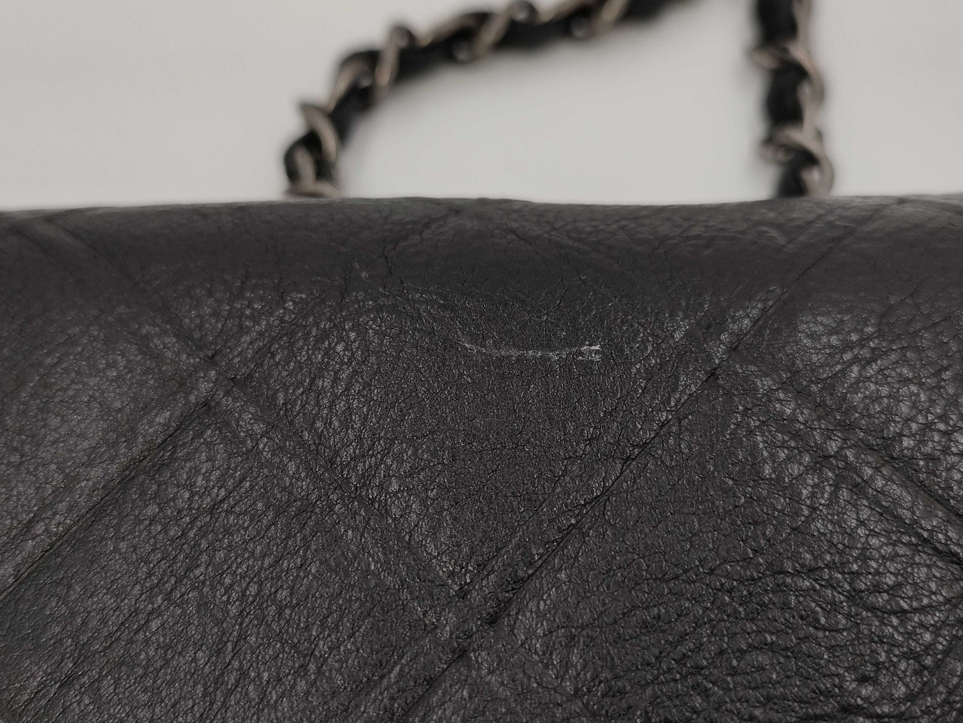 CHANEL Single Flap Bicolor Chain Shoulder Bag in Black Calfskin