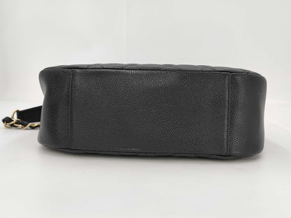 CHANEL Crescent Moon One-Shoulder Caviar Black GP Shoulder Bag