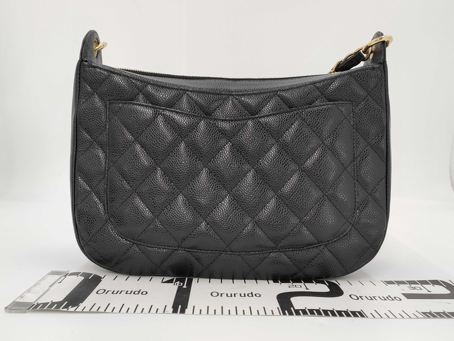 CHANEL Crescent Moon One-Shoulder Caviar Black GP Shoulder Bag