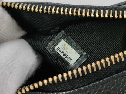 CHANEL Crescent Moon One-Shoulder Caviar Black GP Shoulder Bag