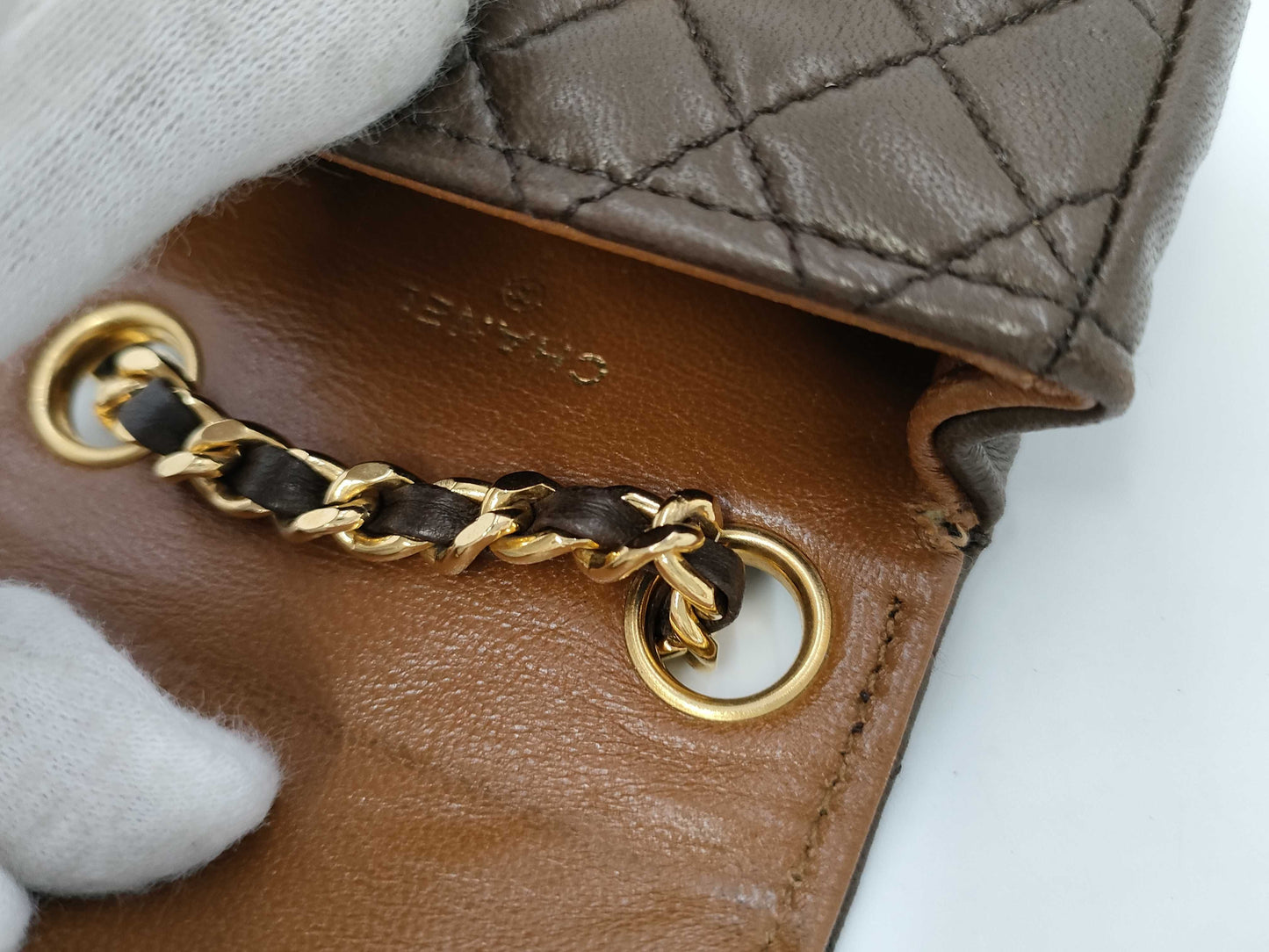 CHANEL Mini Mini Matelasse Lamb Brown GP Bag