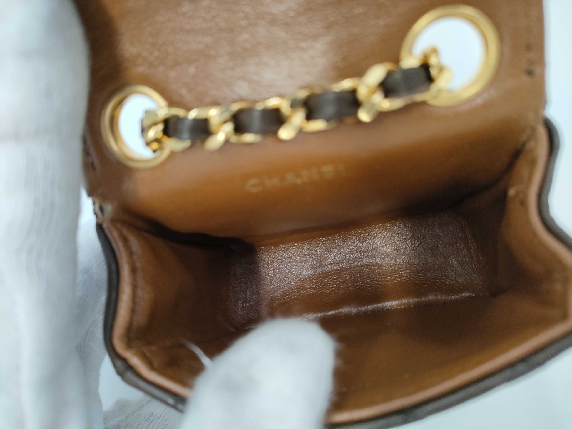CHANEL Mini Mini Matelasse Lamb Brown GP Bag