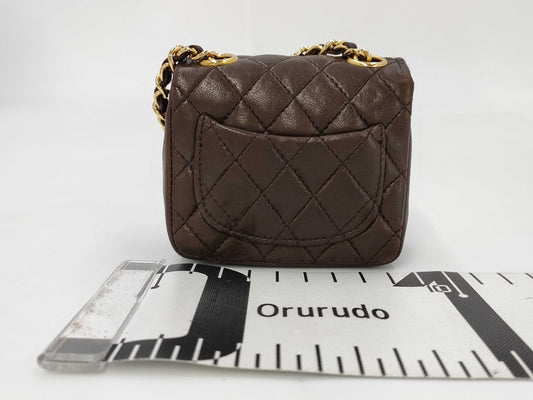CHANEL Mini Mini Matelasse Lamb Brown GP Bag