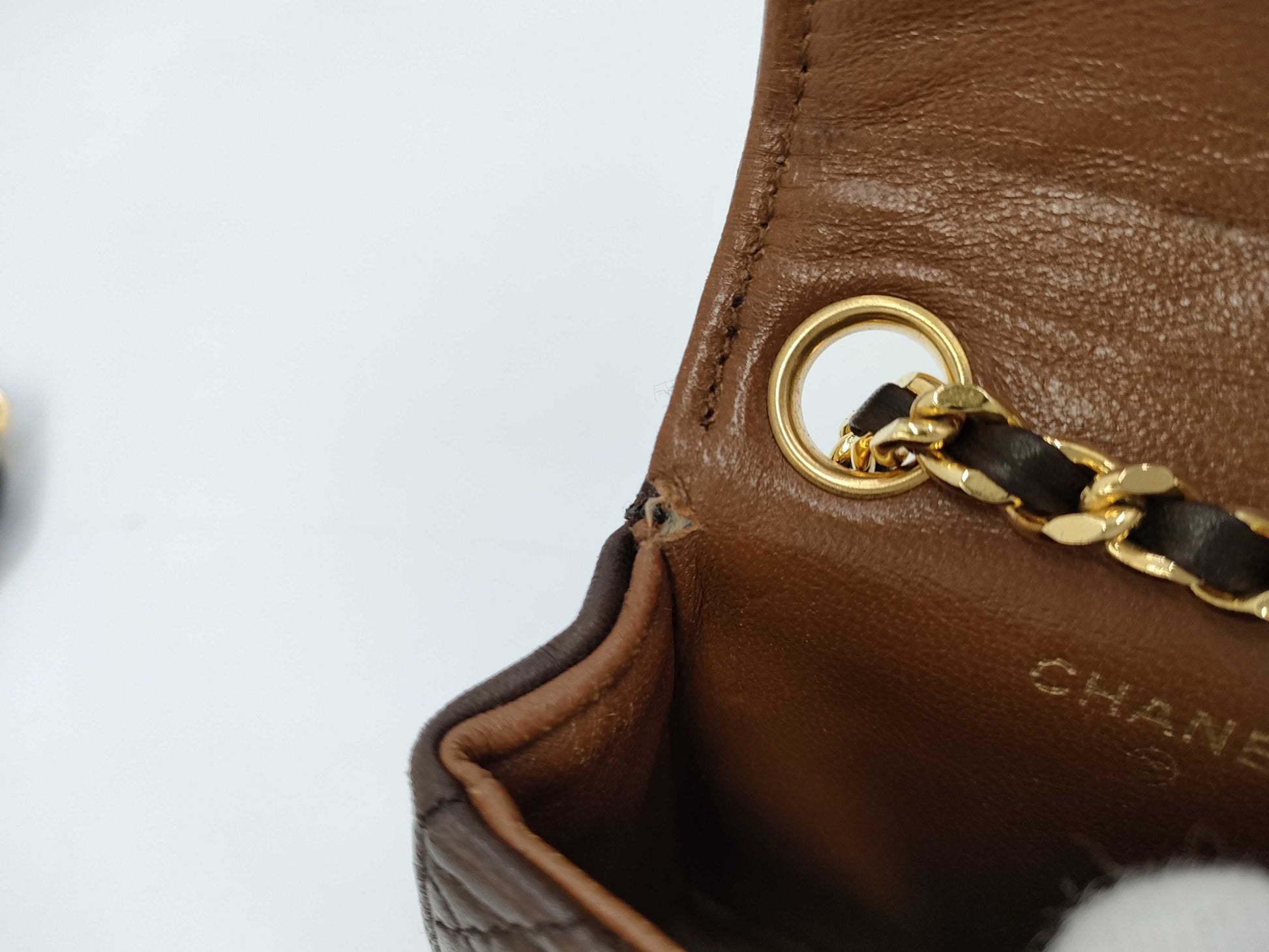 CHANEL Mini Mini Matelasse Lamb Brown GP Bag