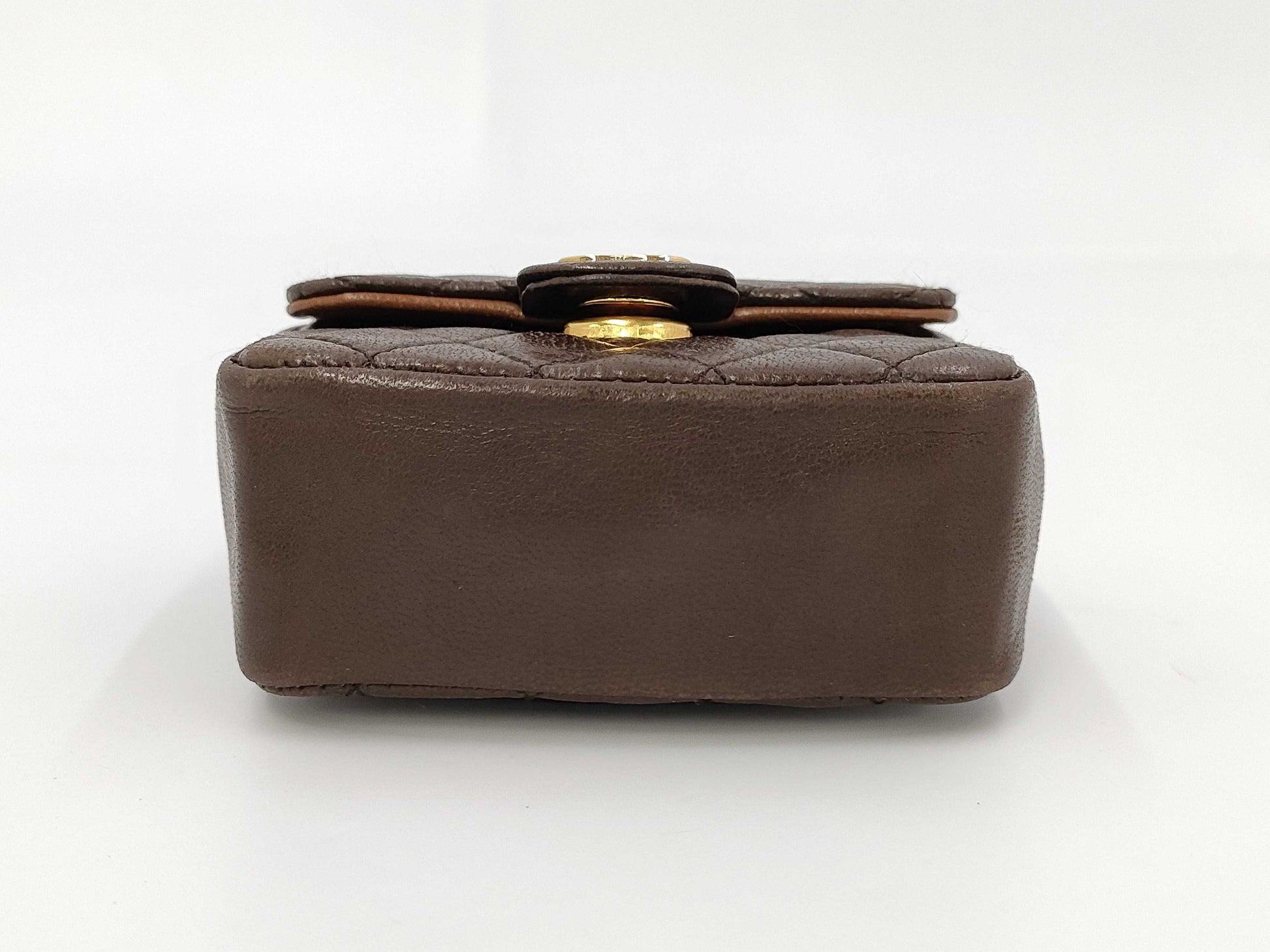 CHANEL Mini Mini Matelasse Lamb Brown GP Bag
