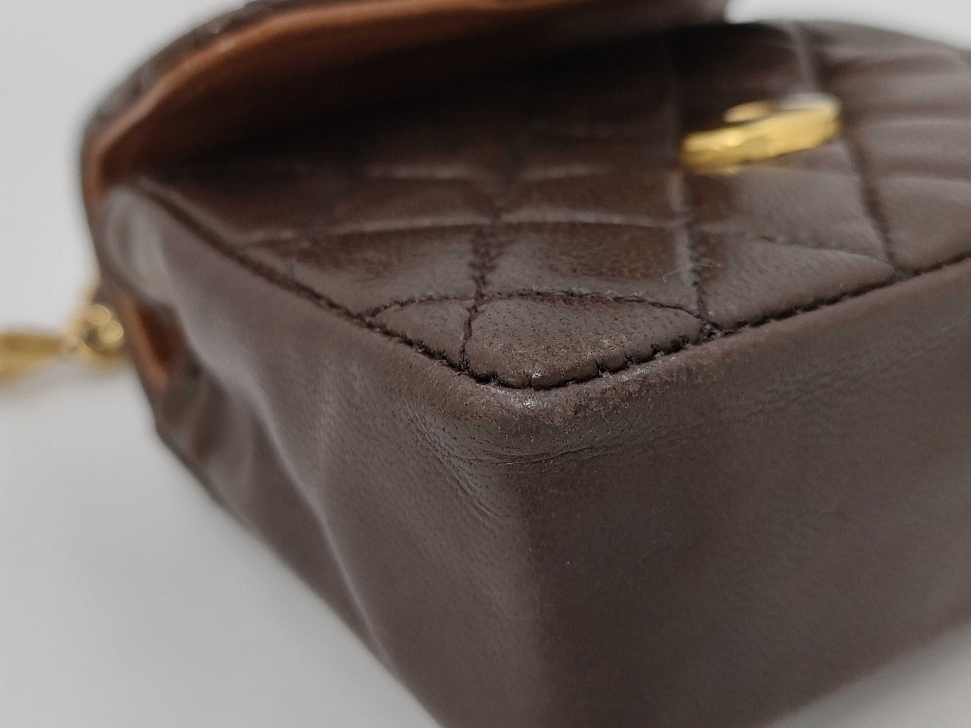 CHANEL Mini Mini Matelasse Lamb Brown GP Bag