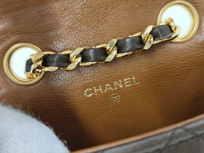 CHANEL Mini Mini Matelasse Lamb Brown GP Bag