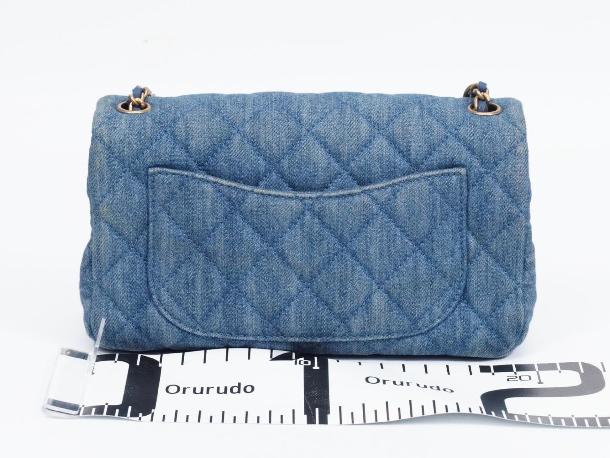 CHANEL Mini Matelasse 20 Denim Pearl Crush Shoulder Bag
