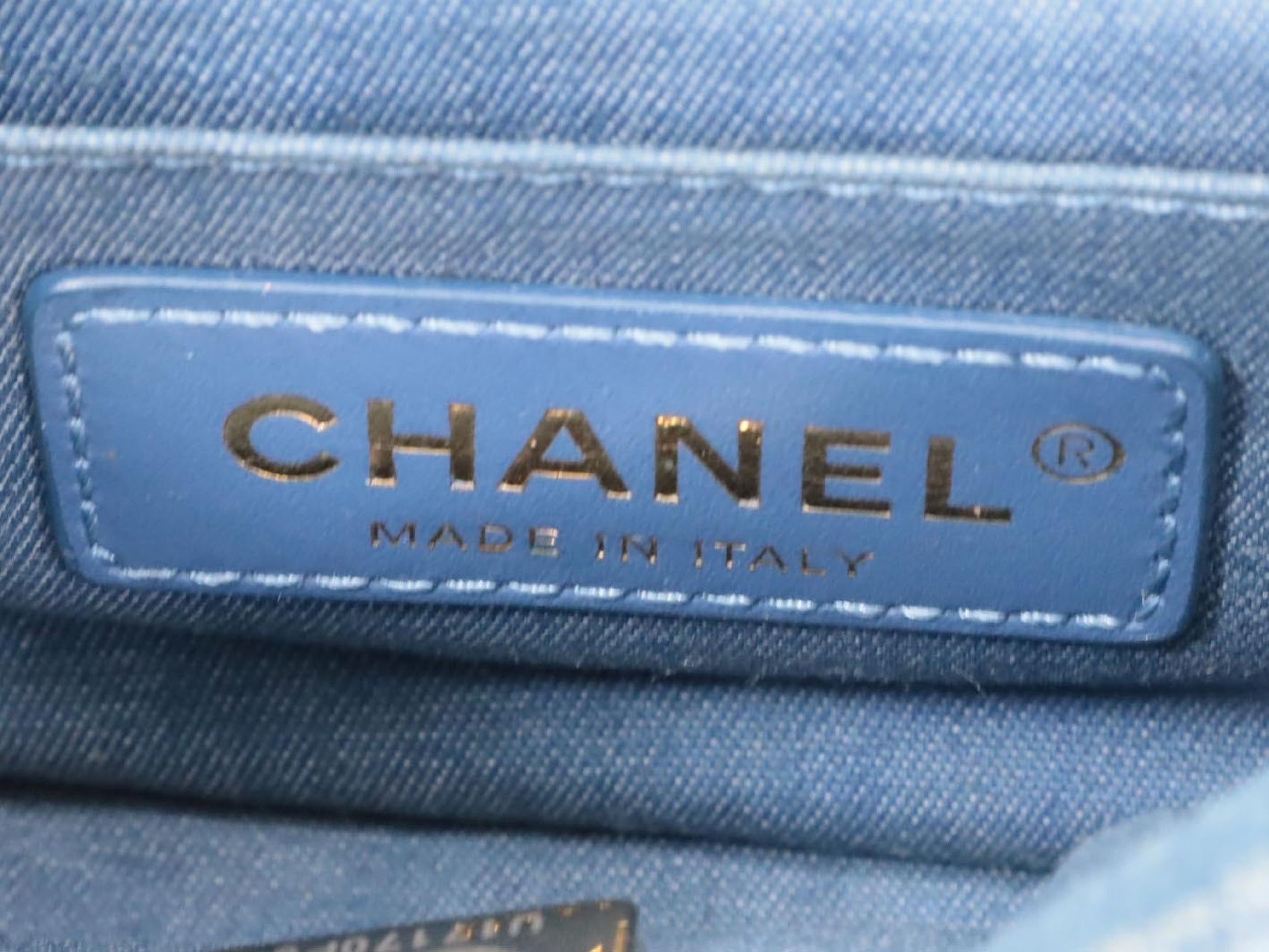 CHANEL Mini Matelasse 20 Denim Pearl Crush Shoulder Bag