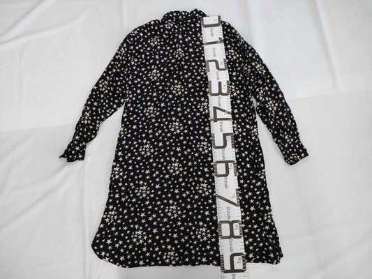 SAINT LAURENT PARIS current tag star print maxi long black dress