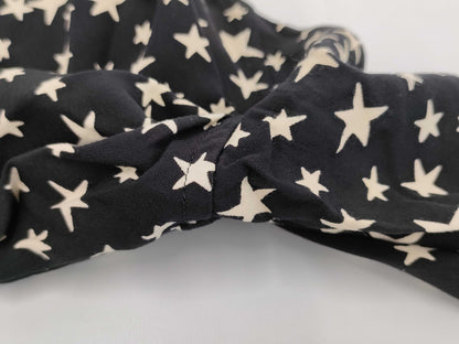 SAINT LAURENT PARIS current tag star print maxi long black dress