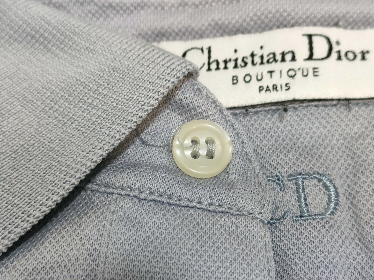 Christian Dior shirt top with embroidered Dior CD logo and back logo from the Galliano era