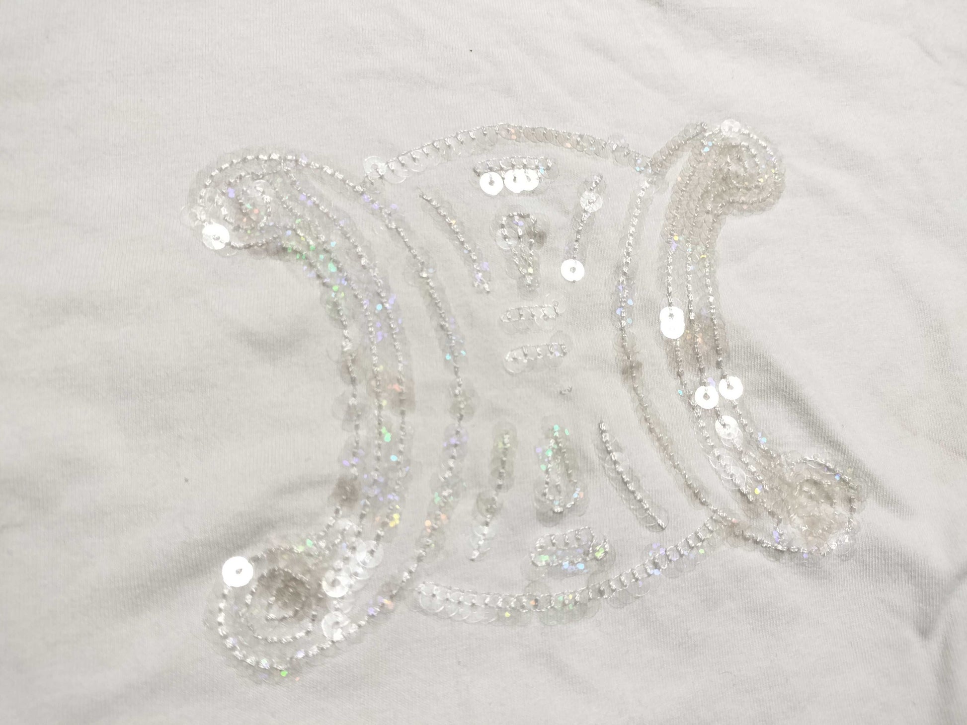 CELINE Triomphe Large Logo Sequin T-Shirt