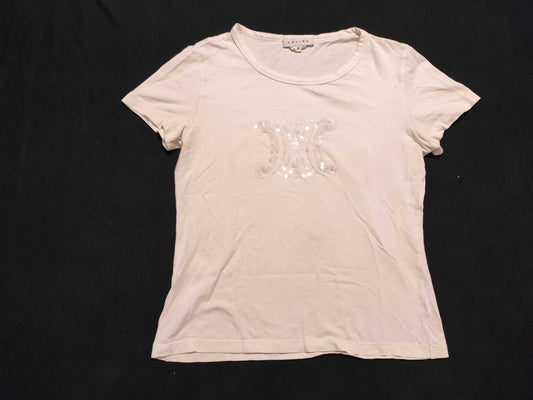 CELINE Triomphe Large Logo Sequin T-Shirt