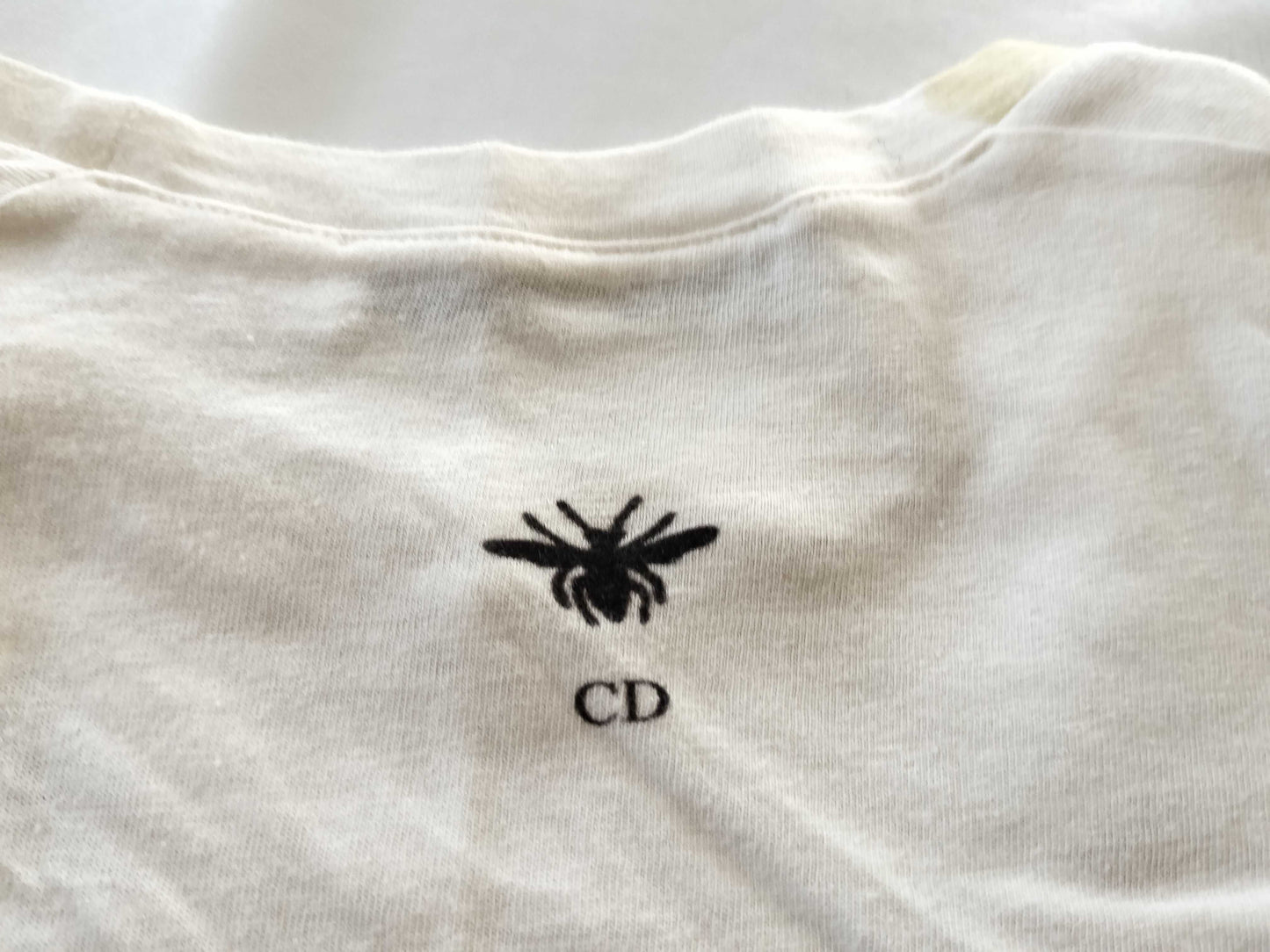 Christian Dior current tag Christian Dior linen CD bee back logo linen T-shirt