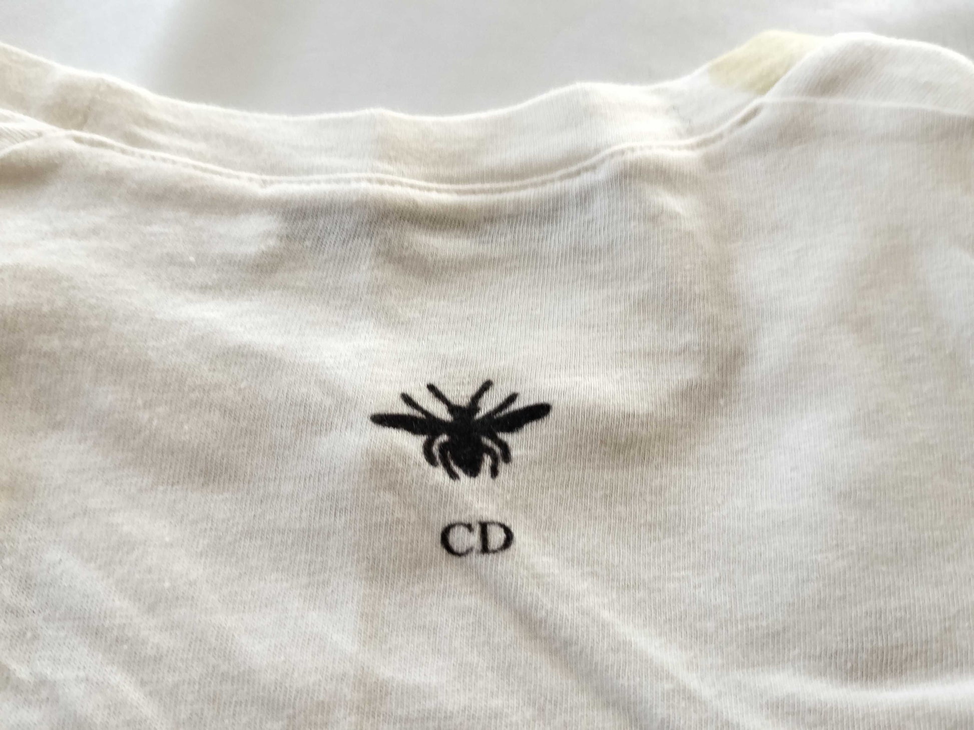 Christian Dior current tag Christian Dior linen CD bee back logo linen T-shirt