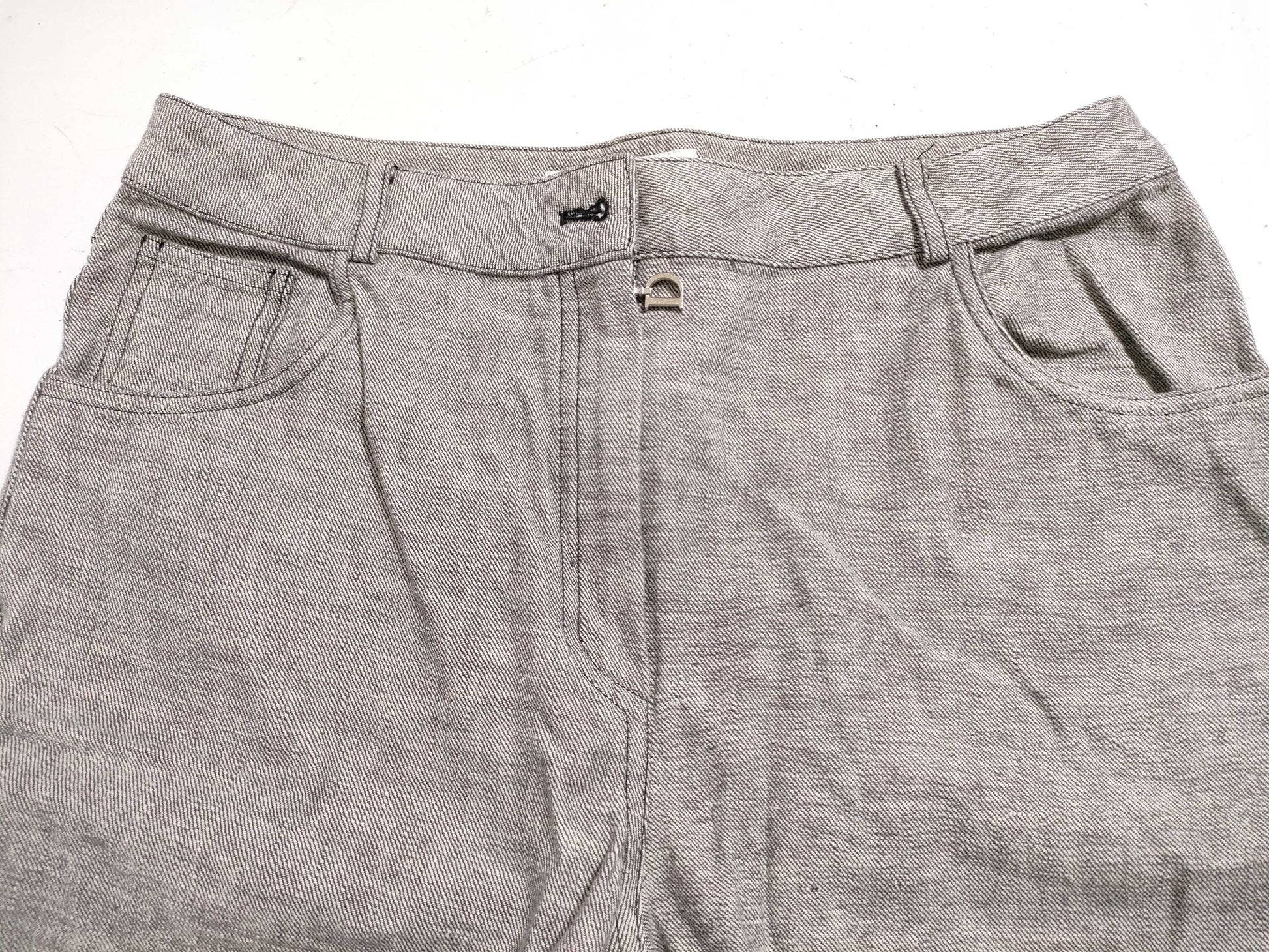 Christian Dior Galliano-era denim pants with D logo hardware